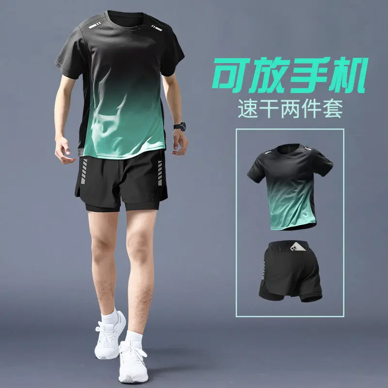 Running Gear Usa - Pro-hardloopset voor heren - sneldrogende gymtops