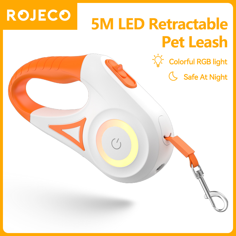 Running Gear Dog - ROJECO 5M Automatische Hondenriem Intrekbare LED