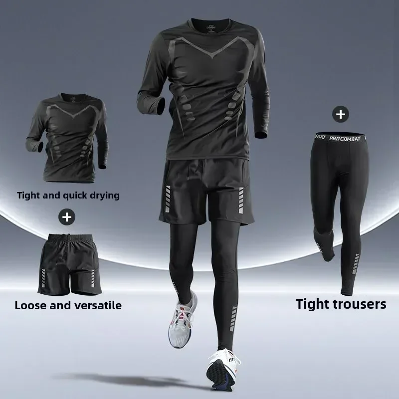Running Gear Autumn - Nieuwe herenkleding fitness hardloopset nauwsluitend snel