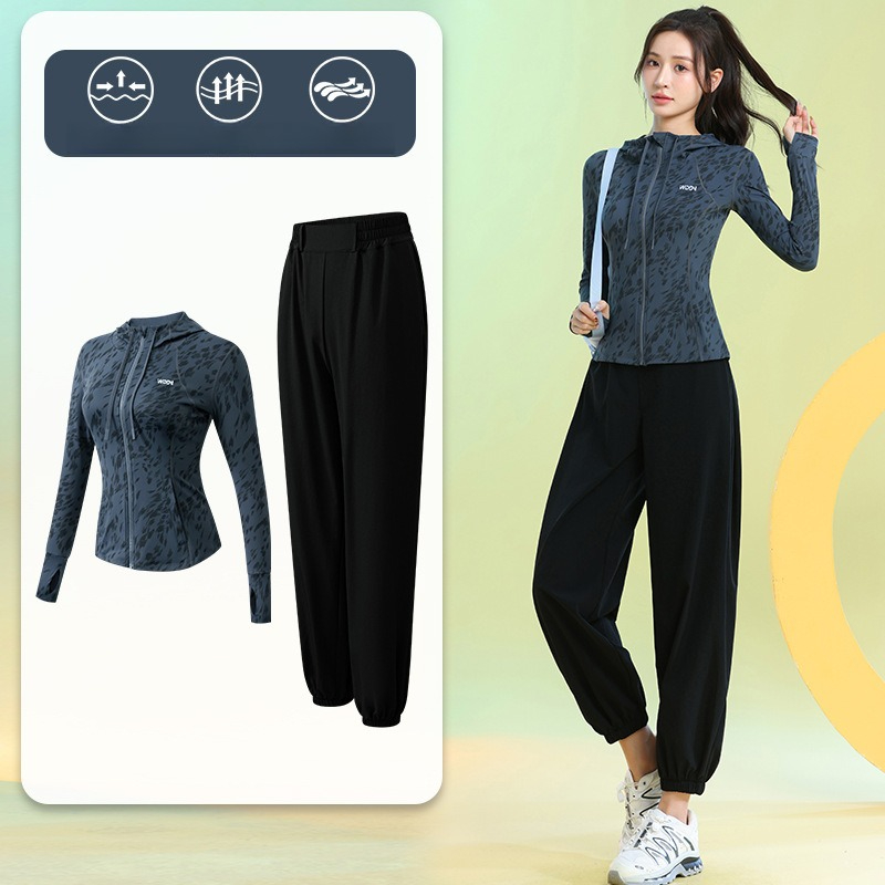 Running Gear Usa - Hardlooppakken voor dames, lange mouwen, bloemenprint,